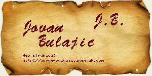 Jovan Bulajić vizit kartica